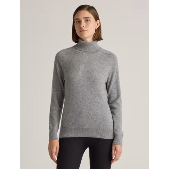 NWOT Quince Mongolian Cashmere Turtleneck Sweater Heather Gray Small - Picture 1 of 7